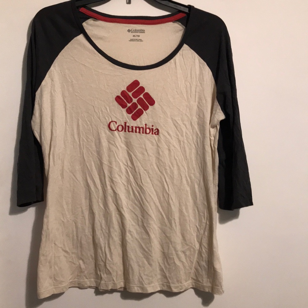 Womens Columbia 3/4 length shirt baseball type shirt size xl